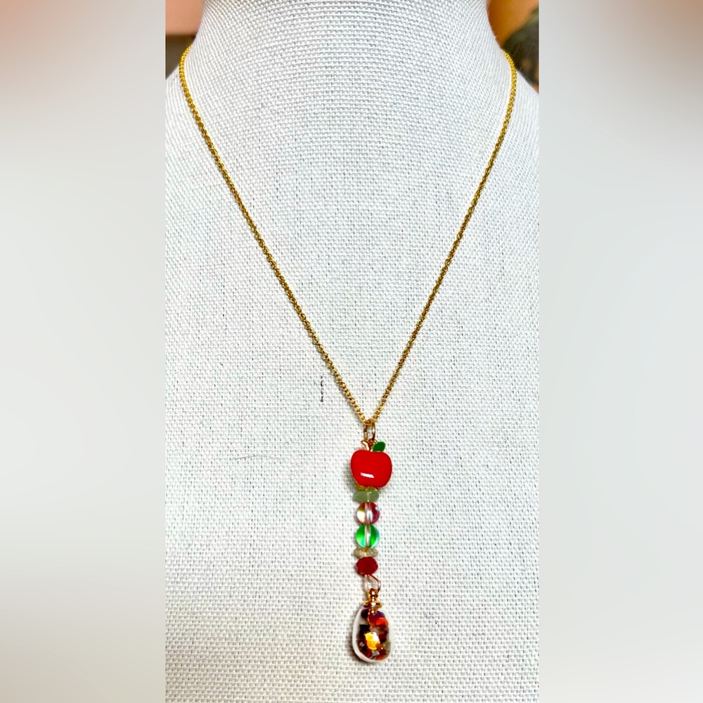 Fall Vibes Apple Charm Necklace
